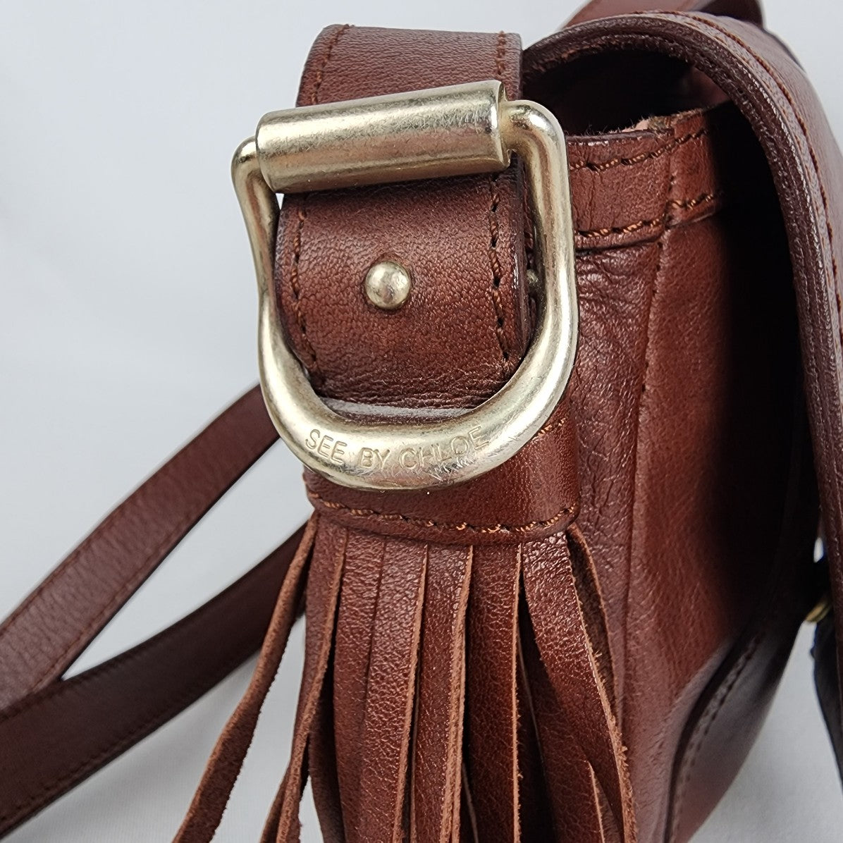 Brown fringe outlet crossbody purse