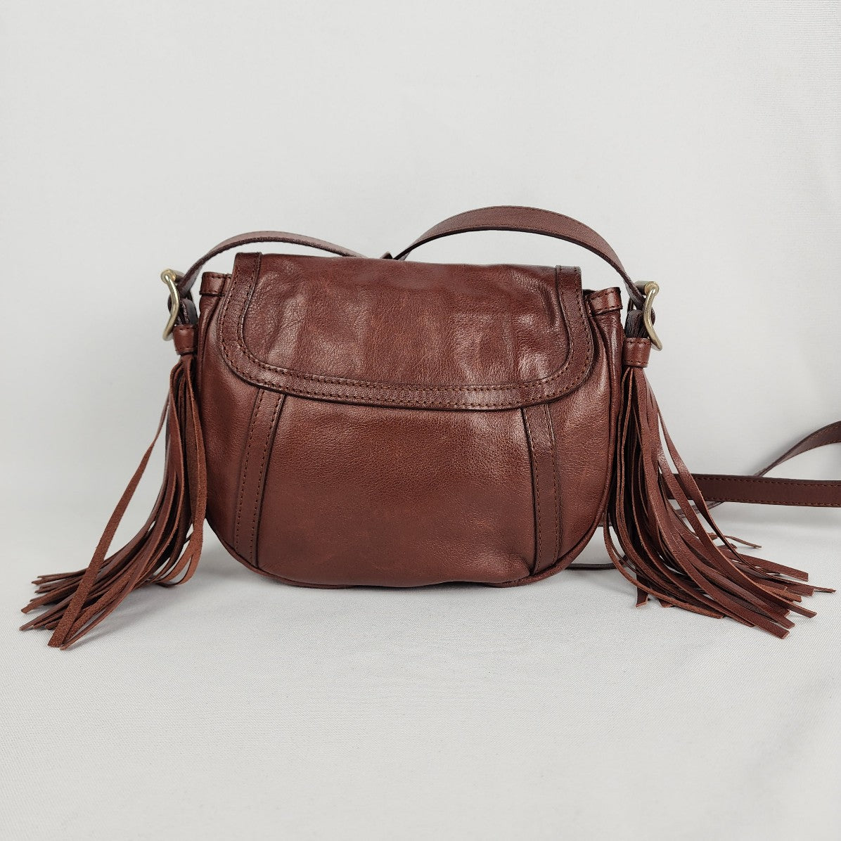 brown fringe crossbody bag