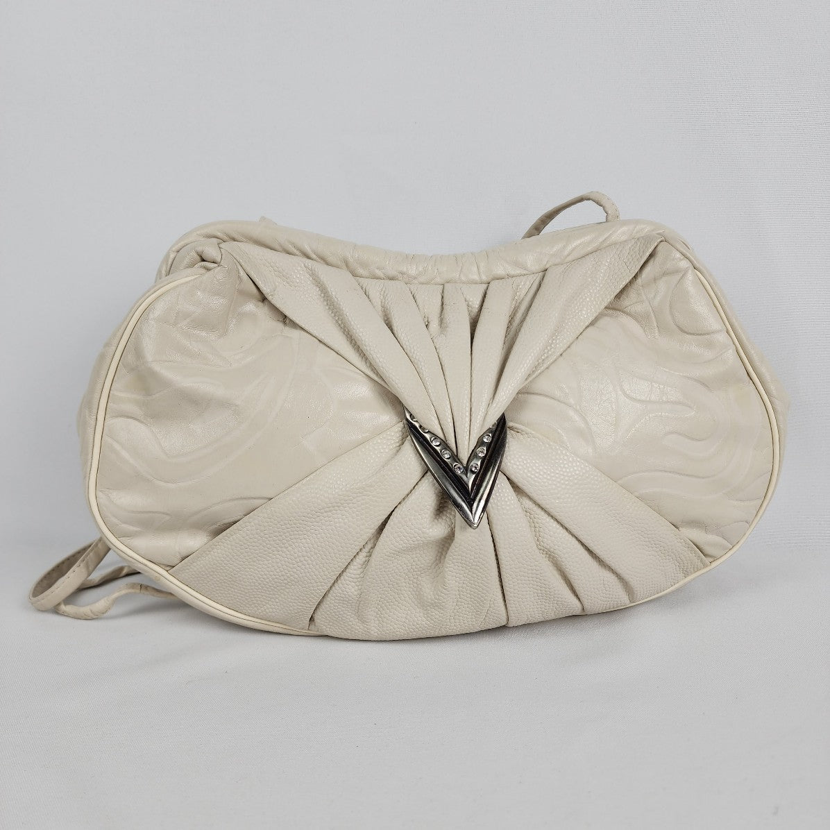 Vintage Mimo Sacs White Leather Shoulder Purse