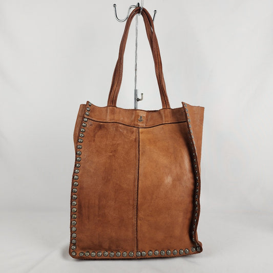 Harbour 2nd Brown Leather Studded Tote Purse