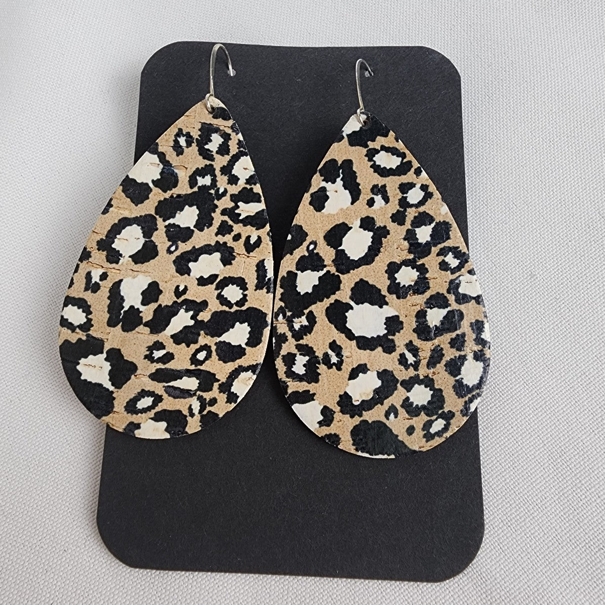 Animal Print Leather Statement Earrings