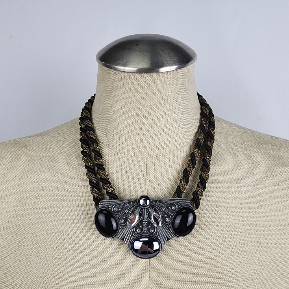 Vintage Statement Metallic Rope Necklace