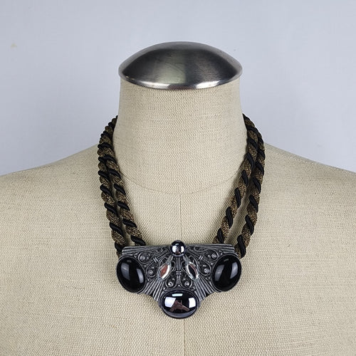 Vintage Statement Metallic Rope Necklace