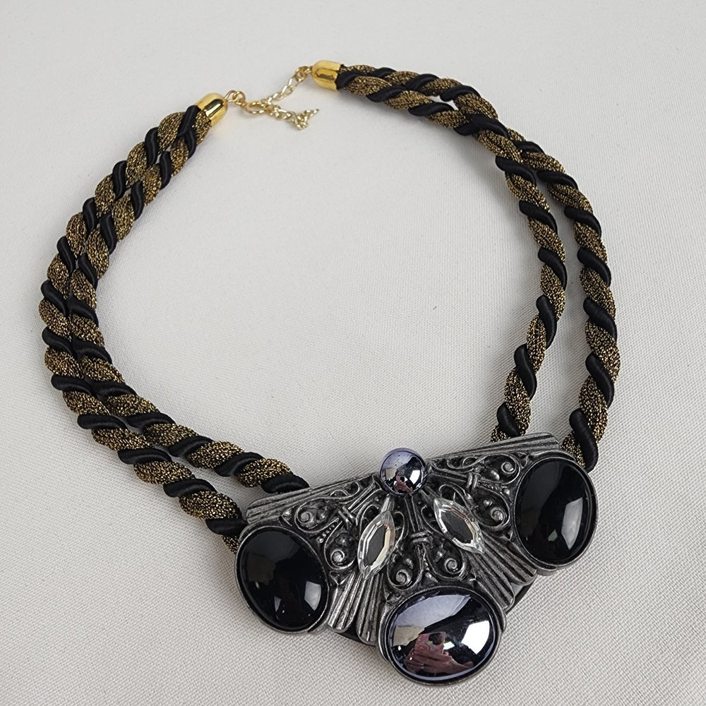 Vintage Statement Metallic Rope Necklace