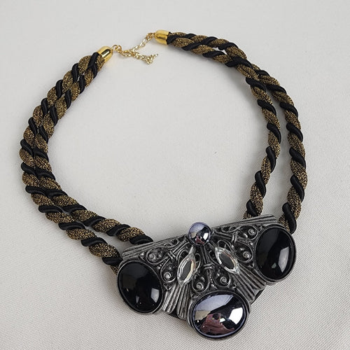 Vintage Statement Metallic Rope Necklace