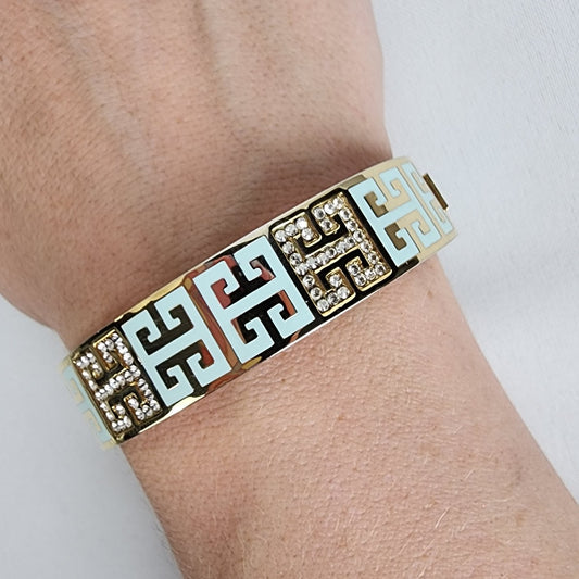 Spartina 449 Daufuskie Island Gold & Mint Green Hinge bracelet