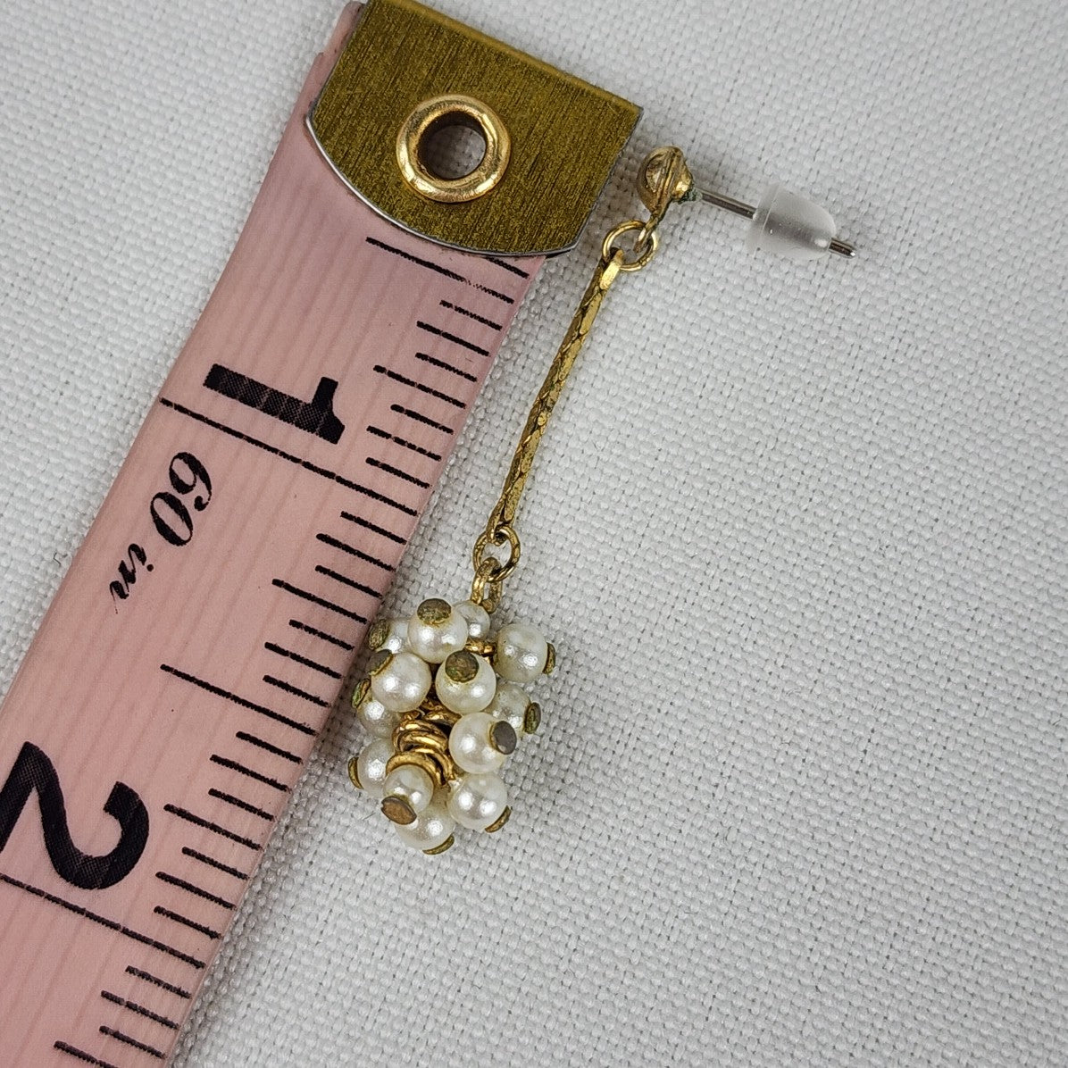 Vintage Faux Pearl Cluster Drop Earrings