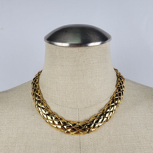 Vintage Gold Tone Chain Link Collar Necklace