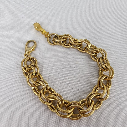 Matt Gold Tone Chain Link Bracelet