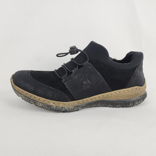 Rieker Memo Soft Black Suede Hiking Running Shoes