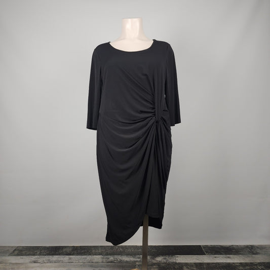 Penningtons Black Asymmetrical Midi Dress Size 2X
