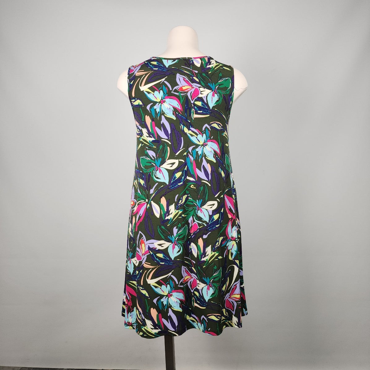 J.Jill Blue Floral Sleeveless A-Line Dress Size XL