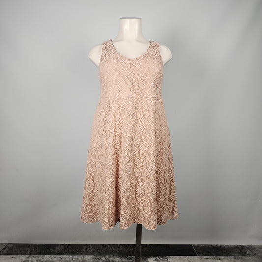 Torrid Pink Lace Fit & Flare Dress Size 2X