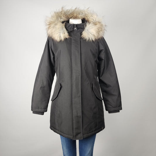 Only Black Faux Fur Puffer Jacket Size M