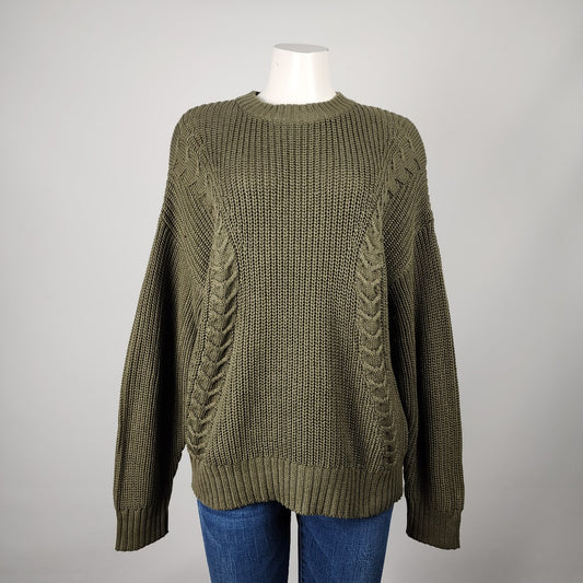 Kaffe Green Cotton Knit Sweater Size XL