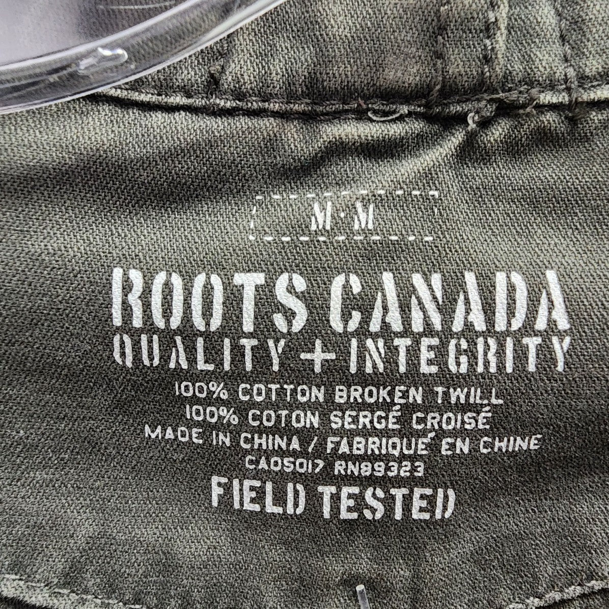Roots Canada Green Cotton Utility Jacket Size M