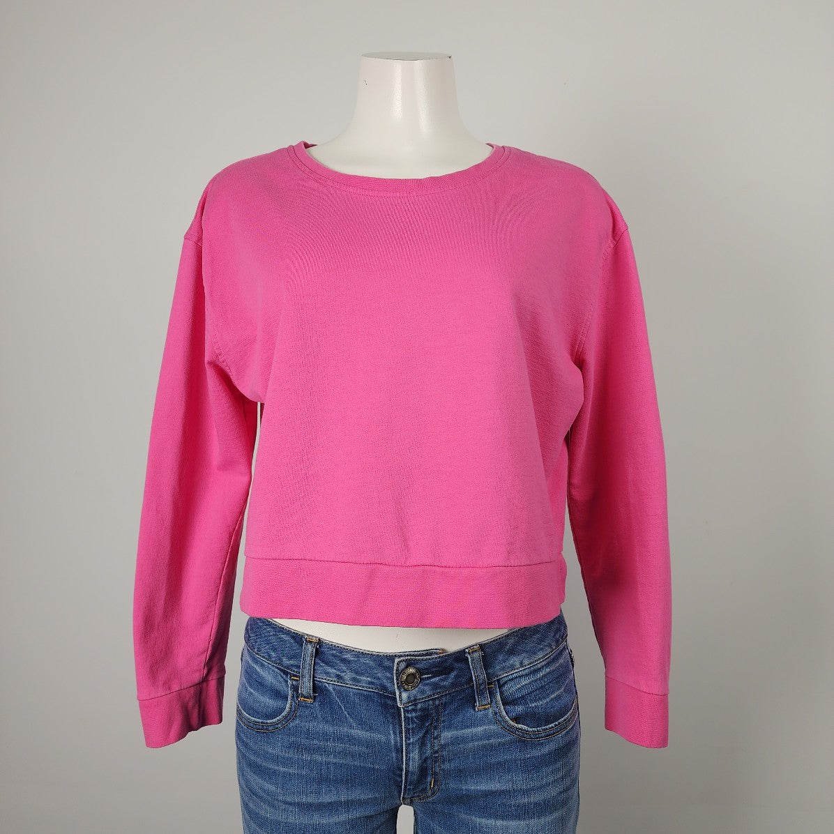 Kangol Pink Cotton Cropped Sweatshirt Size L
