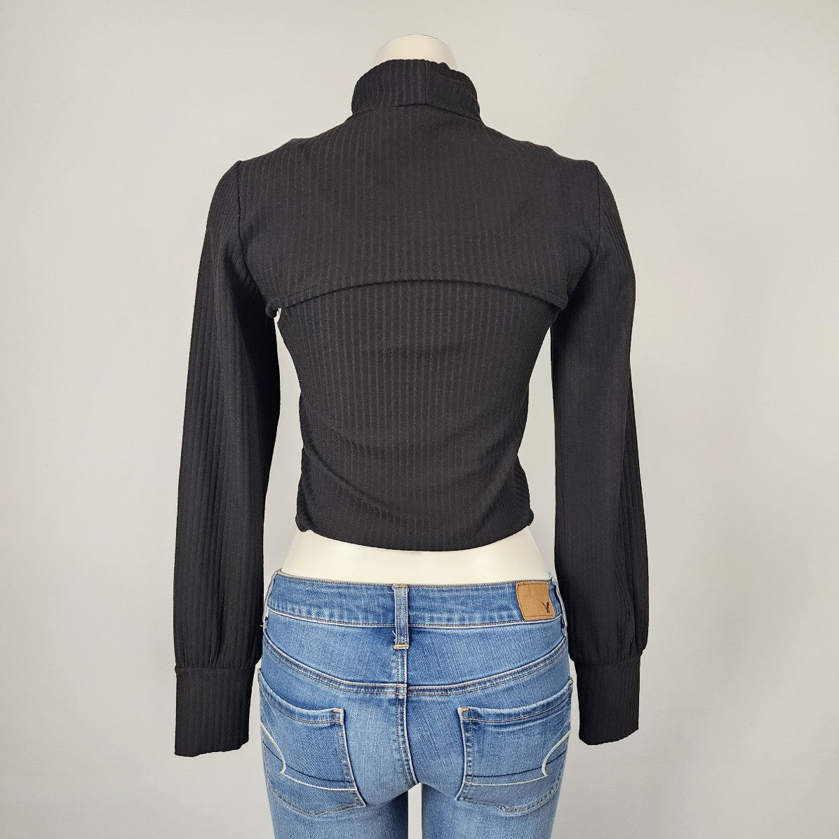 Only Black Ribbed Tank Top & Long Sleeve Turtle Neck Top Size M