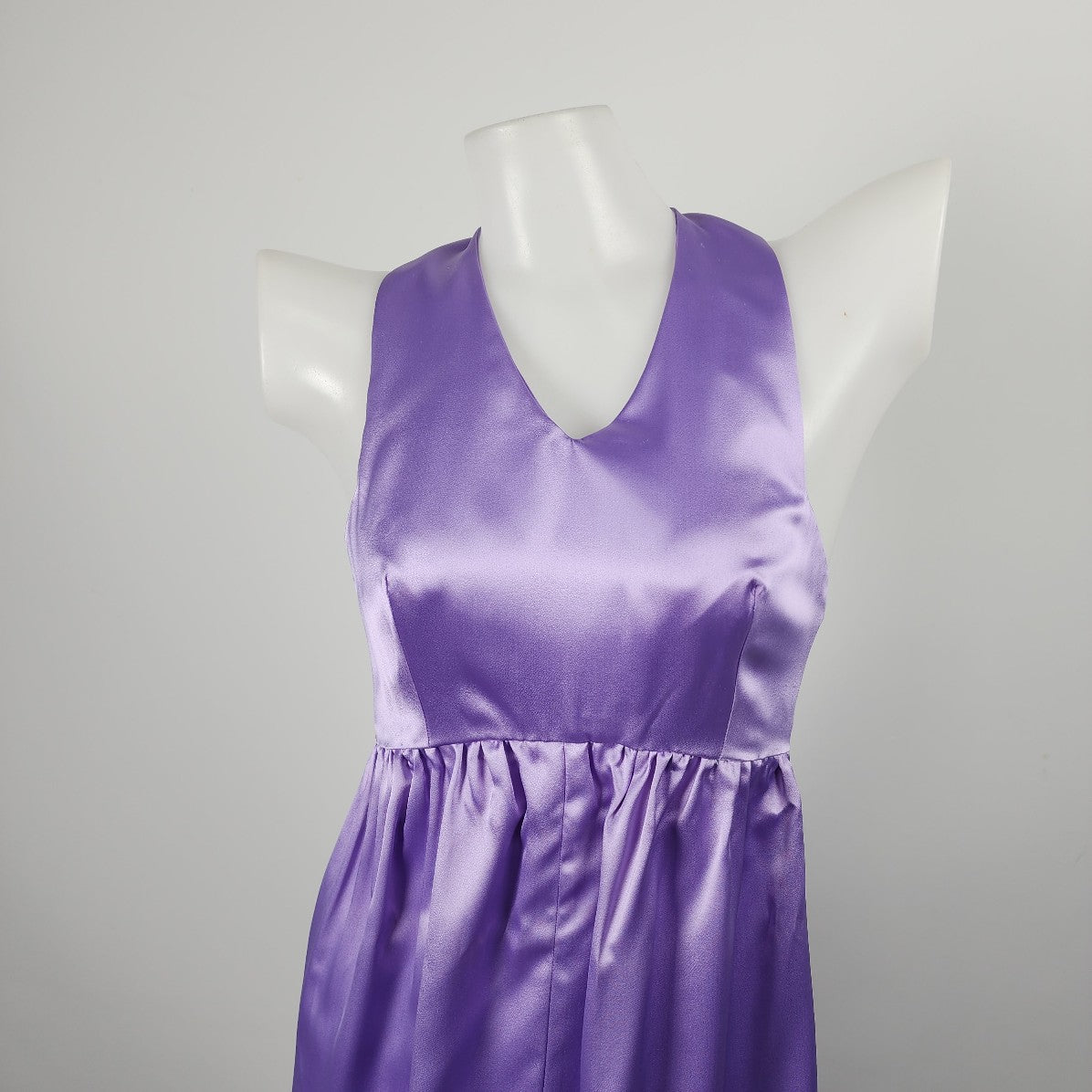 Vintage Purple Satin Bridesmaid Gown Event Dress Size XS