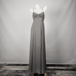 Show Me Your MUMU Grey Chiffon Long Gown Size S