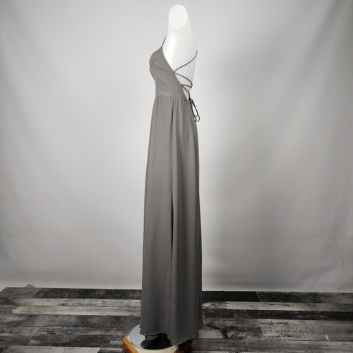 Show Me Your MUMU Grey Chiffon Long Gown Size S