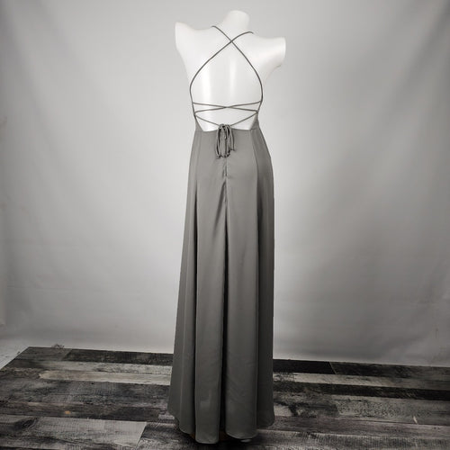 Show Me Your MUMU Grey Chiffon Long Gown Size S