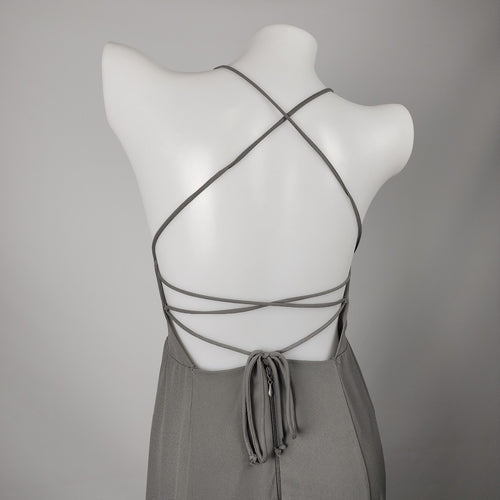 Show Me Your MUMU Grey Chiffon Long Gown Size S