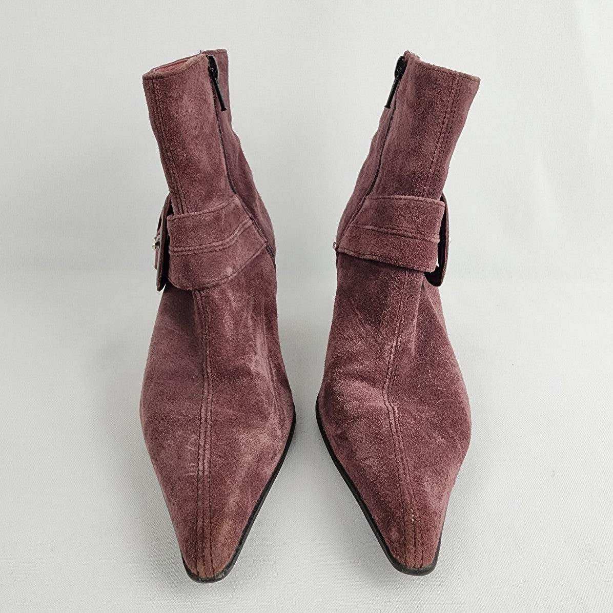 Roberto Vianni Purple Suede Ankle Boots Size 5.5