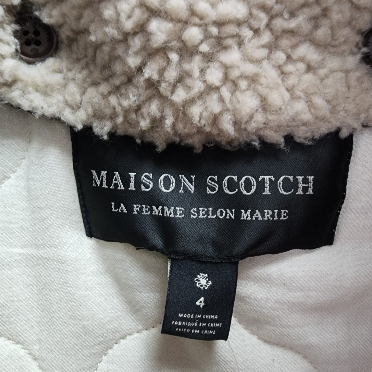 Maison Scotch Grey Cotton Hooded Winter Jacket Size S/M