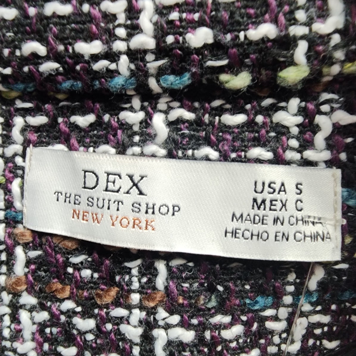 Dex Purple Tweed Zip Up Jacket Size S