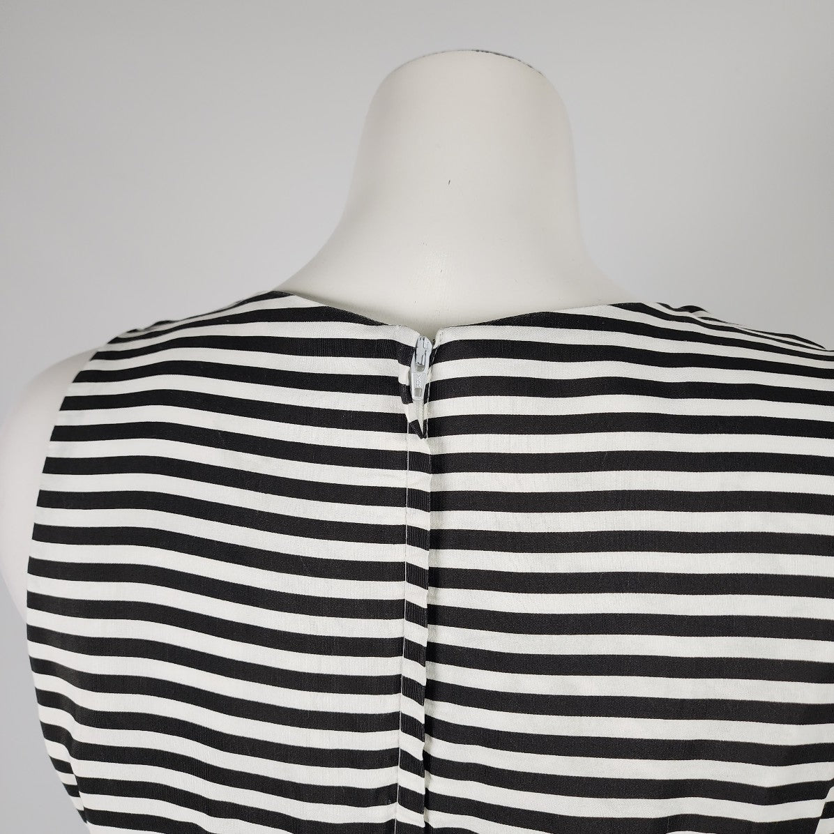 Vintage Black Striped Sleeveless Belted Jumpsuit Size M