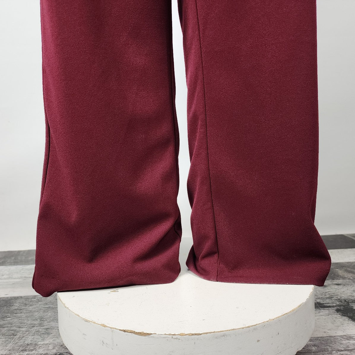 Scarlett Burgundy Lace Overlay Wide Leg Jumpsuit Size 8