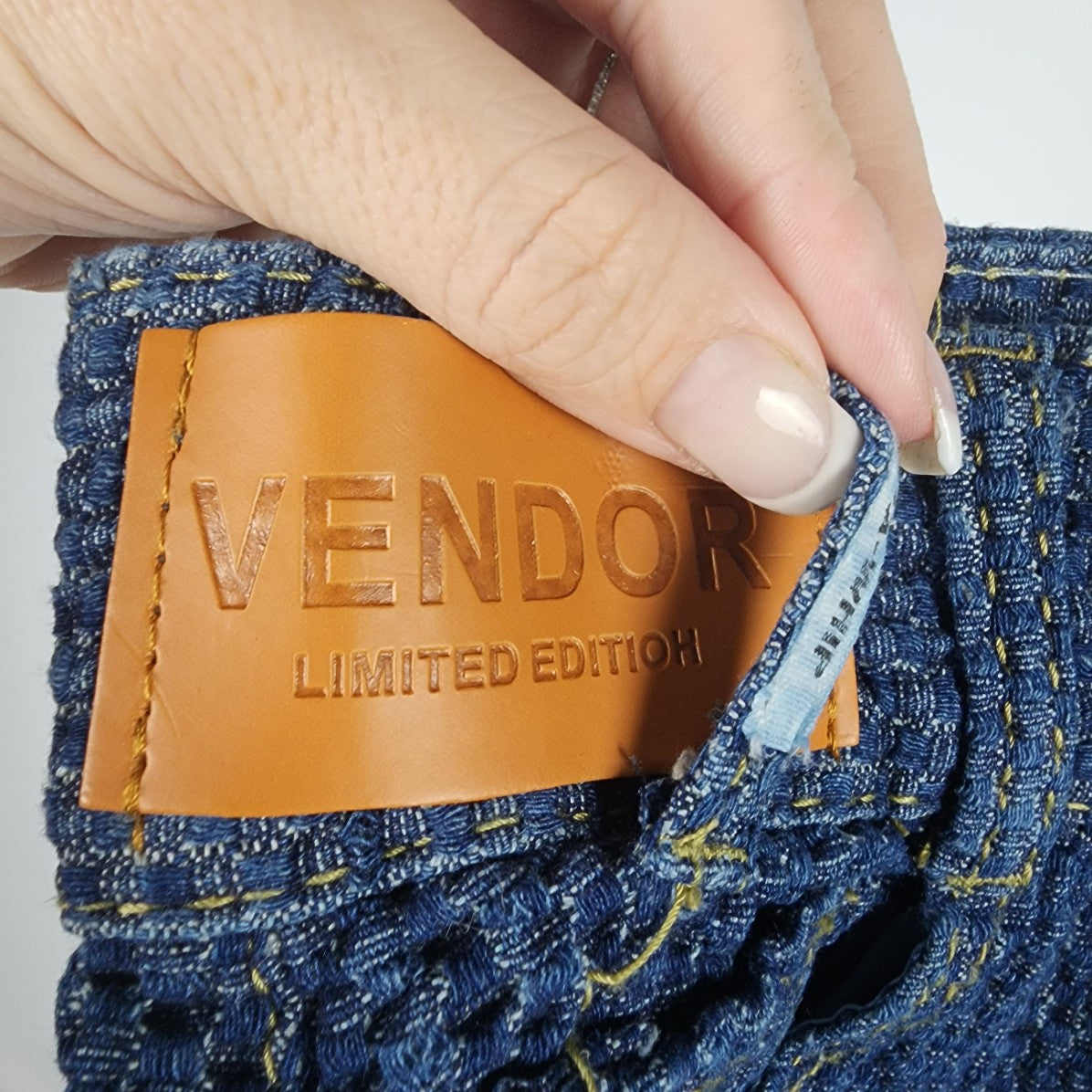 Vendor Smocked Denim Boot Cut Jeans Size S