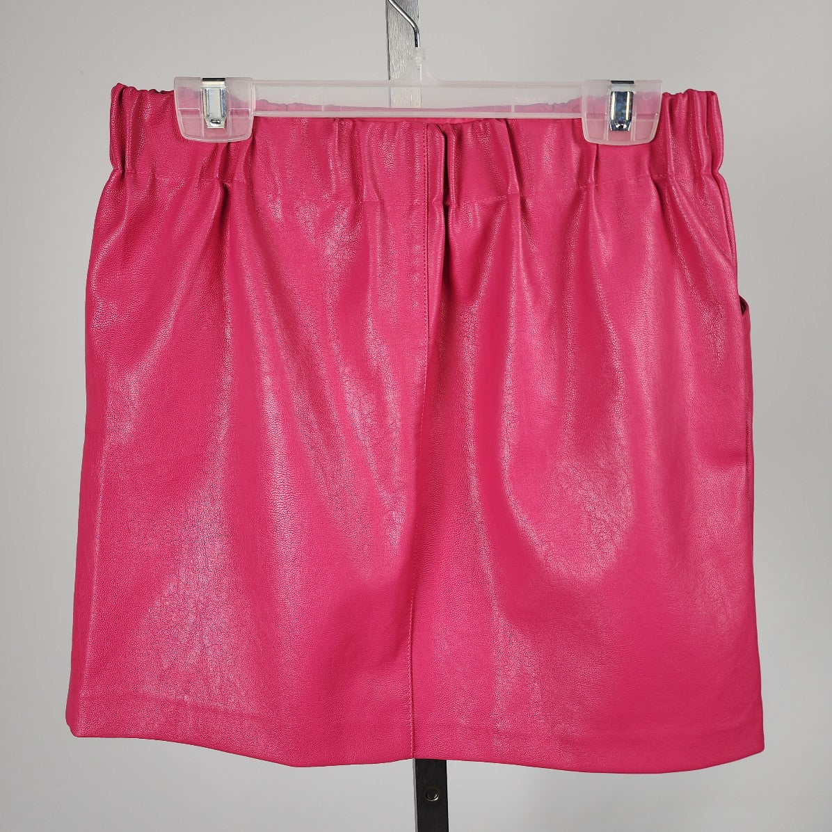 Grey Lab Pink Vegan Leather Mini Skirt Size S