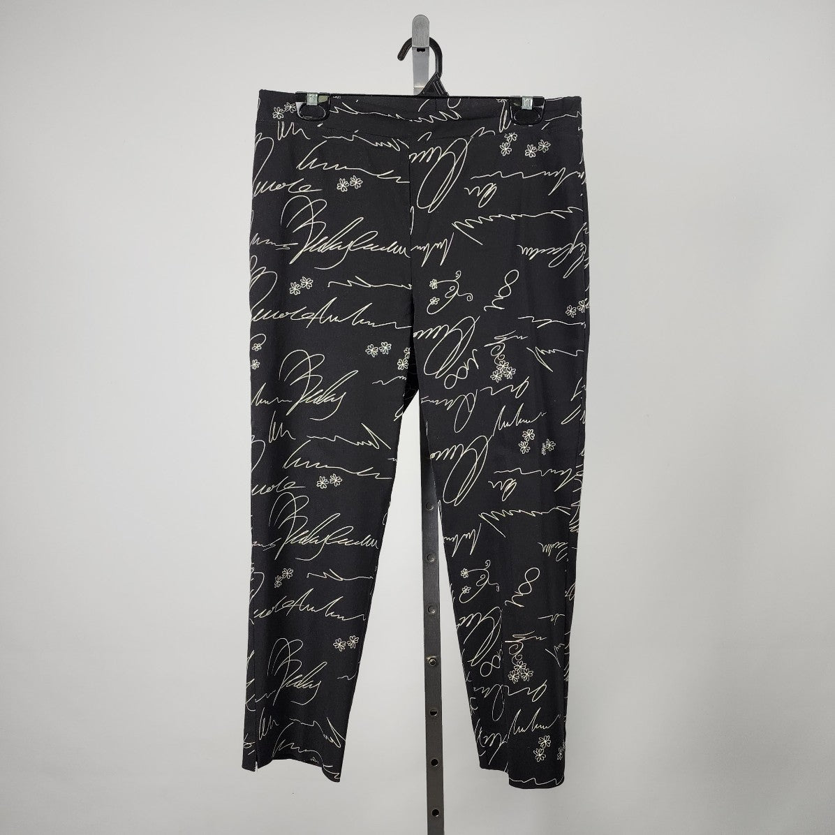Soft Works Black Handwritten Slim Leg Cropped Pants Size 12