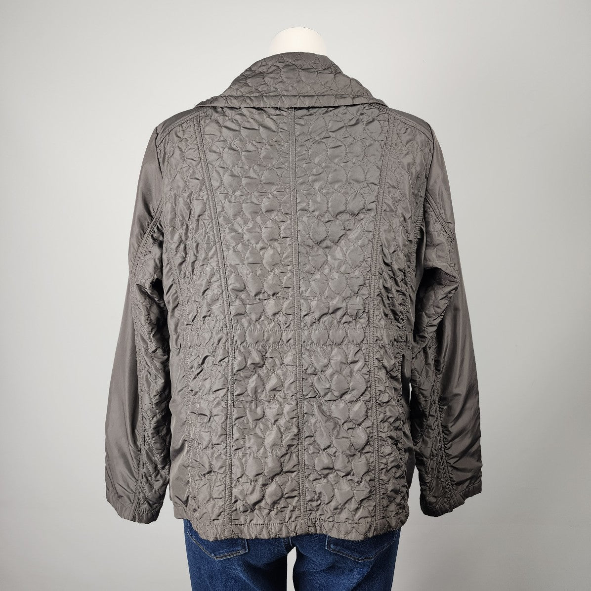 Adam Jacobs Grey Quilted Nylon Jacket Size L