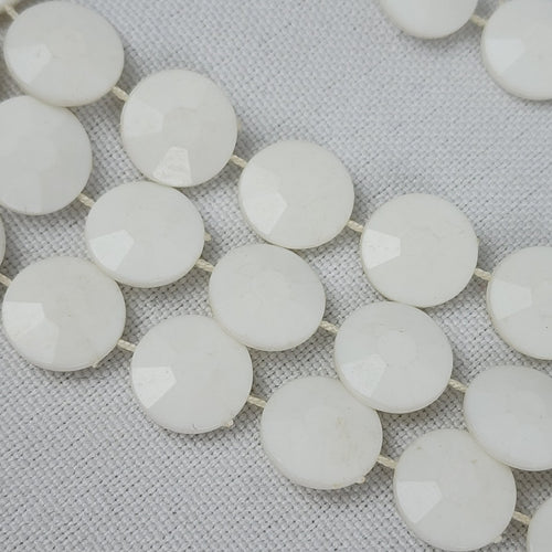 Vintage Cream Layered Fused Beads Long Necklace