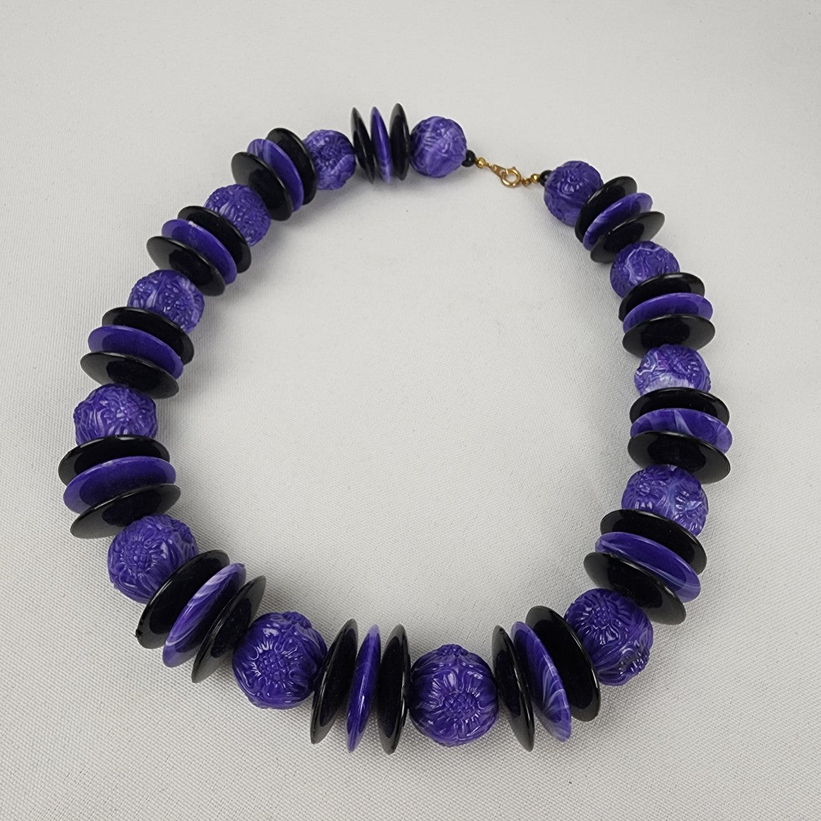Vintage Purple Chunky Beaded Necklace