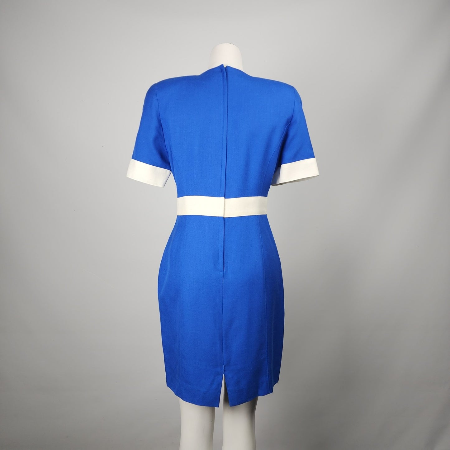 Vintage Simon Chang Blue Color Block Dress Size 6