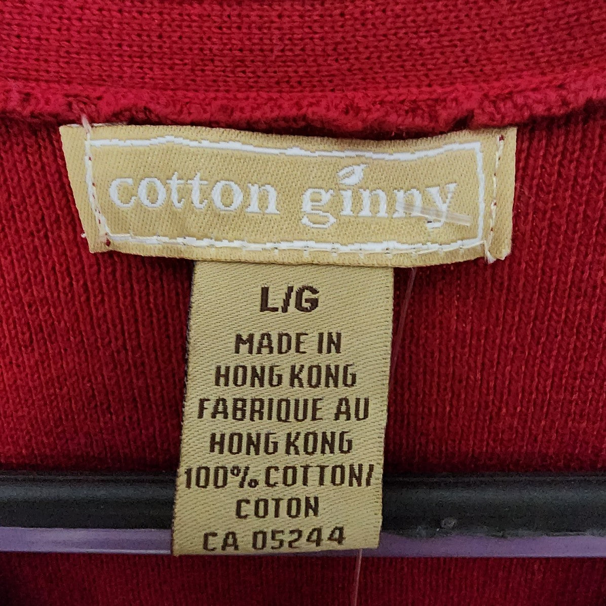 Cotton Ginny Red Cotton Button Up Cardigan Size L