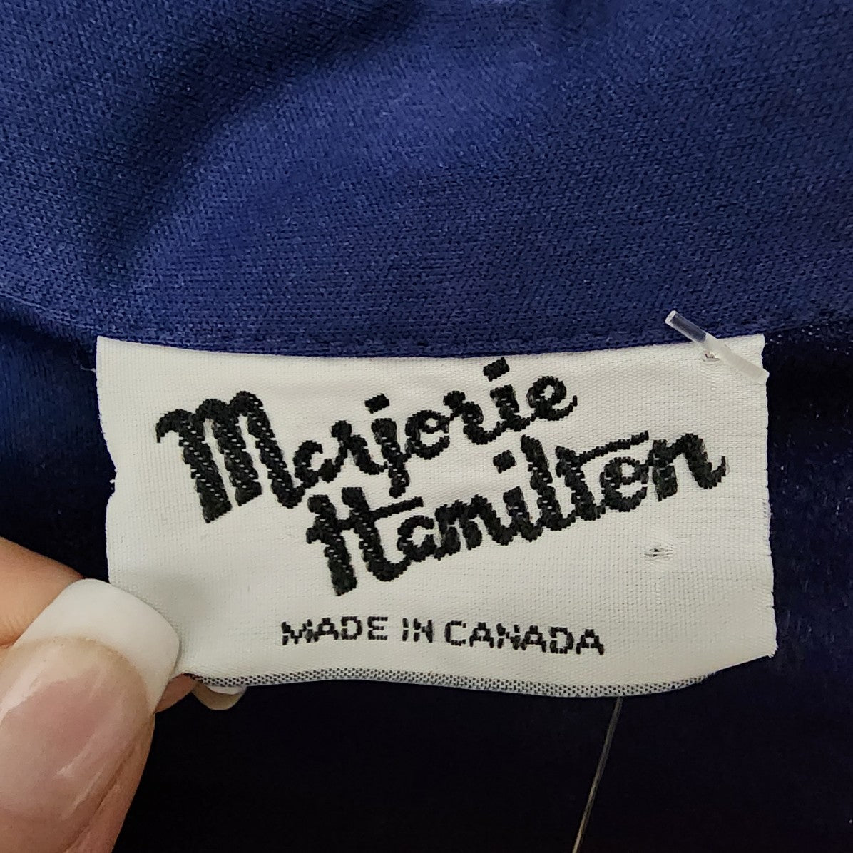 Vintage Marjorie Hamilton Blue Button Up Blouse Size L