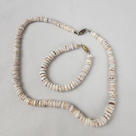 Vintage Puca Schell Necklace & Bracelet Set