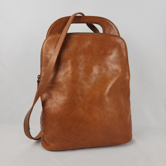 Elk Brown Leather Backpack Purse