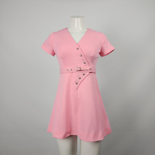 Hollinsworth Junior Miss Pink Tunic Top Mini Dress Size S