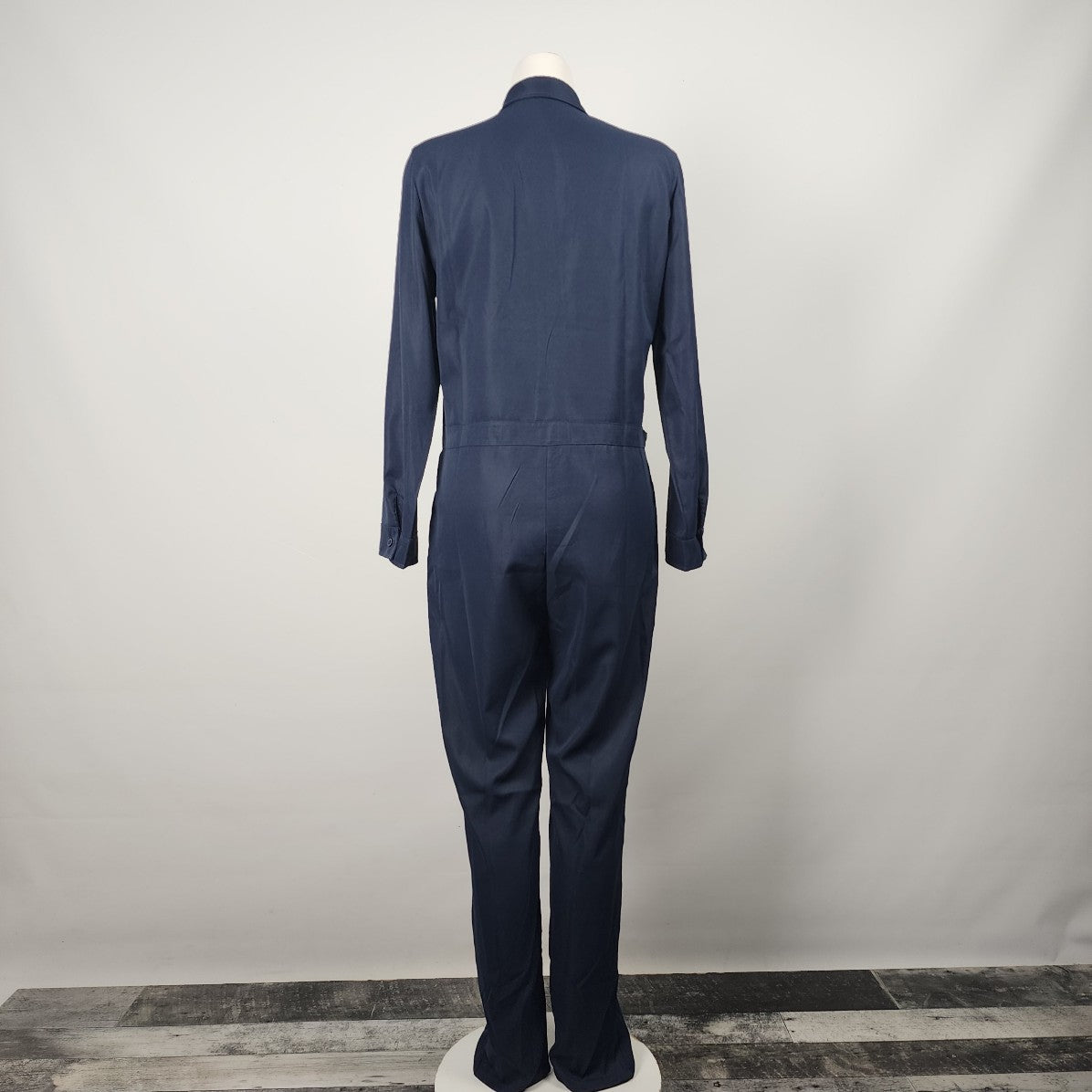 Sexyshine Blue Button Up Long Sleeve Jumpsuit Size S