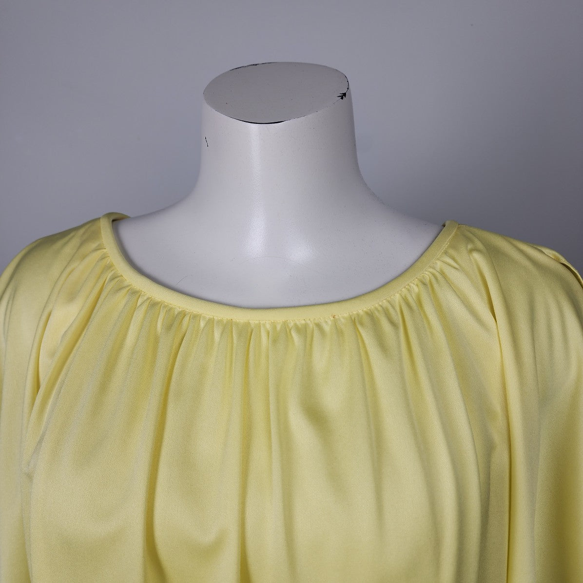 Vintage Nu Mode Yellow Pleated Skirt Long Maxi Dress Size S
