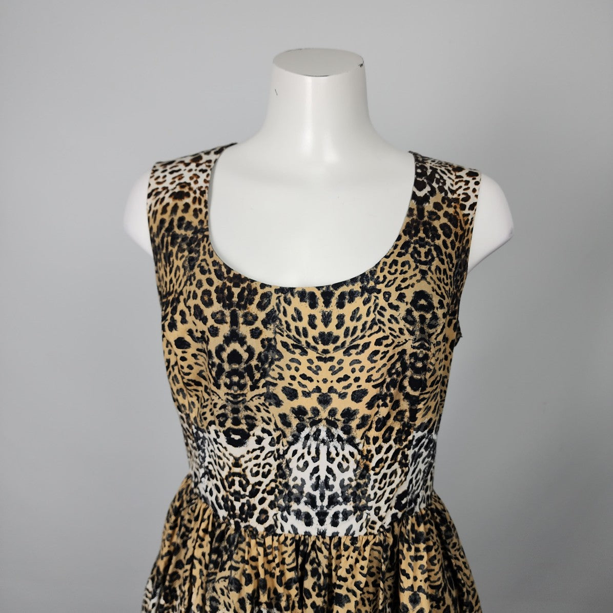 Jessica Simpson Animal Print Fit & Flare Tulle Skirt Dress Size 15/16