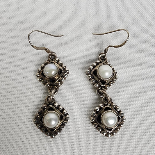 925 Sterling Silver Pearl Drop Earrings