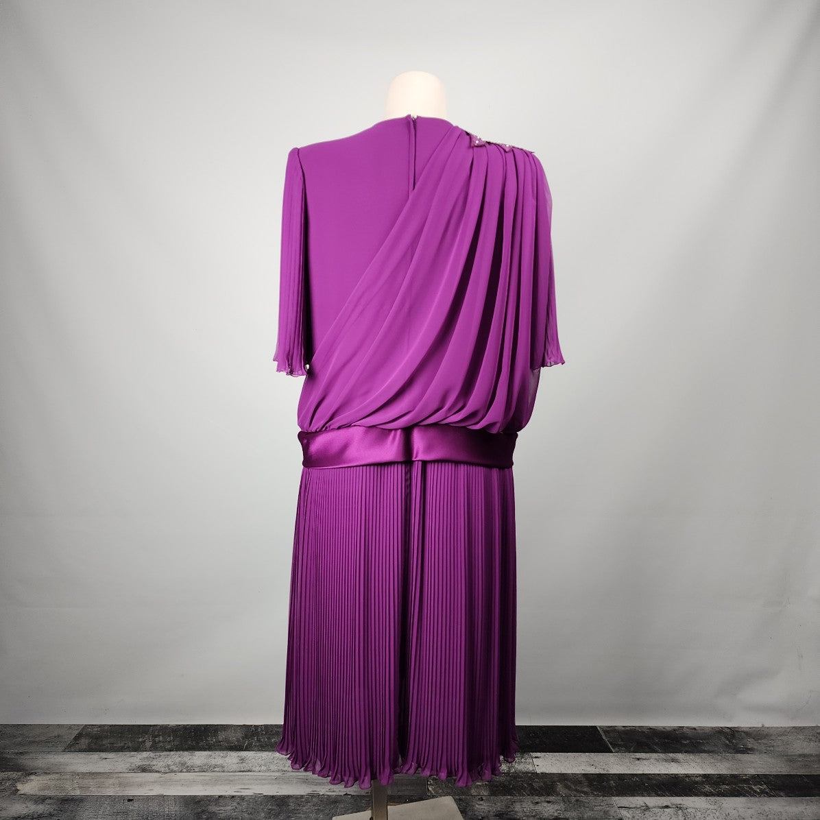 Vintage Lawrence Dress By Stanley Sklar Purple Chiffon Dress Size 20