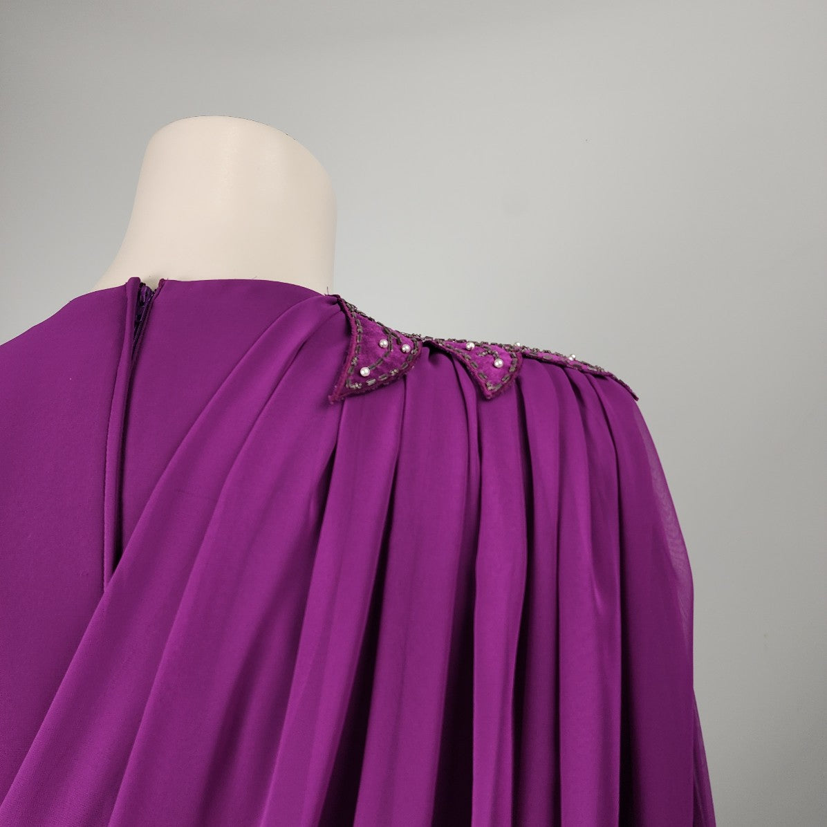 Vintage Lawrence Dress By Stanley Sklar Purple Chiffon Dress Size 20